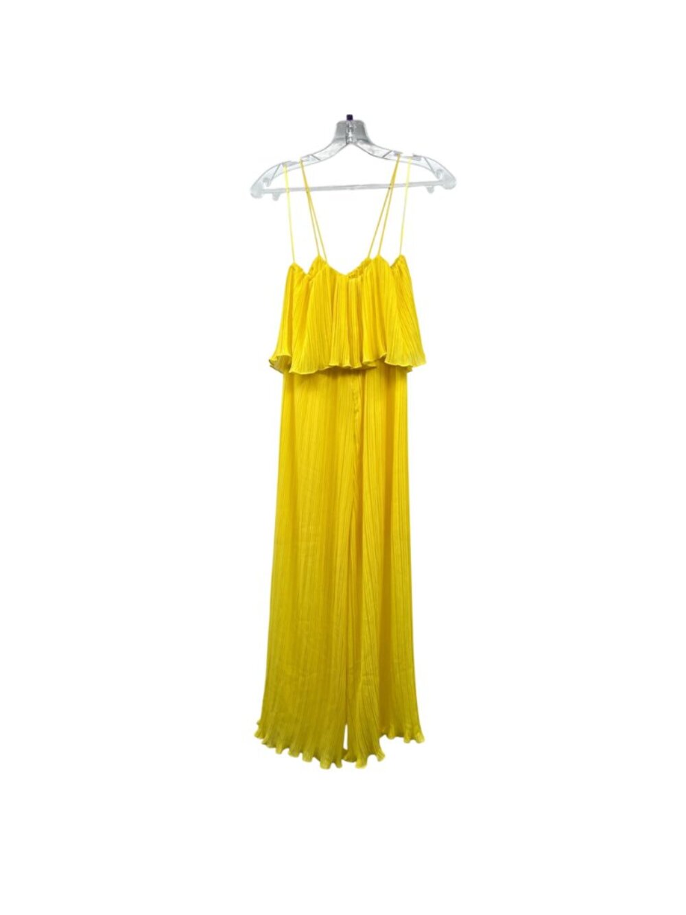 Zara Womens Pleated Jumpsuit Sleeveless Wide Leg Yellow Size Small - Picture 8 of 10